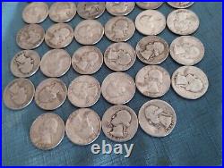 40 1932-1964 Washington Quarters 90% Silver $10 Face Value Roll (Tube #X004)
