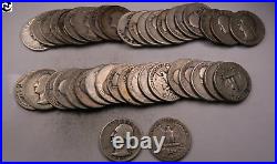 (40) 1932 Washington Quarter Roll // Very Fine (VF) // 40 Coins // 90% Silver