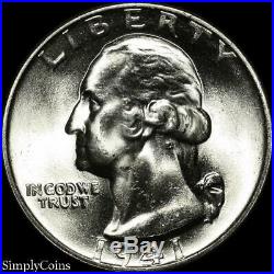(40) 1941 Washington Silver Quarter Roll BU Uncirculated US Coin Lot