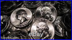 (40) 1943 Washington Silver Quarter Roll BU Uncirculated Coin Lot SKU-1598