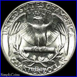 (40) 1944 Washington Silver Quarter Roll BU Uncirculated US Coin Lot