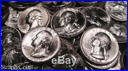 (40) 1945 Washington Silver Quarter Roll BU Uncirculated US Coin Lot