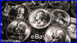 (40) 1945 Washington Silver Quarter Roll BU Uncirculated US Coin Lot