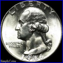 (40) 1946 Washington Silver Quarter Roll BU Uncirculated US Coin Lot