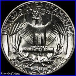 (40) 1947 Washington Silver Quarter Roll BU Uncirculated US Coin Lot