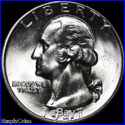(40) 1947 Washington Silver Quarter Roll BU Uncirculated US Coin Lot