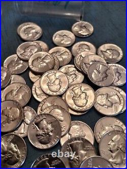 40 1950-1964 BU Washington Quarters 90% Silver $10 Face Value Roll (Tube #X009)
