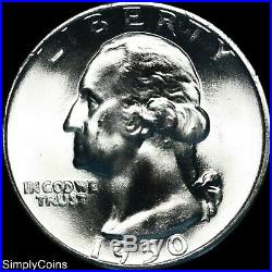 (40) 1950 Washington Silver Quarter Roll BU Uncirculated US Coin Lot MQ