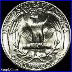 (40) 1952-S Washington Silver Quarter Roll BU Uncirculated US Coin Lot