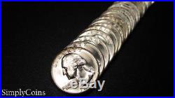 (40) 1952 Washington Silver Quarter Roll BU Uncirculated Coin Lot SKU-1595