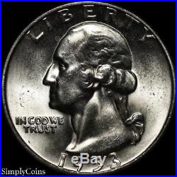 (40) 1953-D Washington Silver Quarter Roll BU Uncirculated US Coin Lot