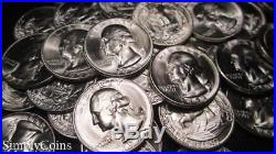 (40) 1953-S Washington Silver Quarter Roll BU Uncirculated US Coin Lot