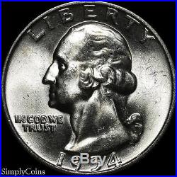 (40) 1954-D Washington Quarter Roll BU Uncirculated 90% Silver US Coin Lot