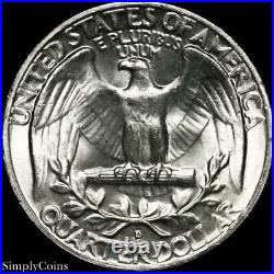 (40) 1954-D Washington Silver Quarter Roll BU Uncirculated US Coin Lot MQ