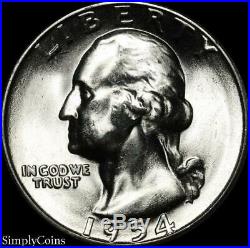 (40) 1954-S Washington Silver Quarter Roll BU Uncirculated US Coin Lot