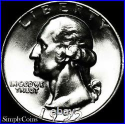 (40) 1955-D Washington Silver Quarter Roll BU Uncirculated US Coin Lot MQ