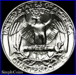 (40) 1955-D Washington Silver Quarter Roll BU Uncirculated US Coin Lot MQ