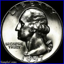 (40) 1957-D Washington Silver Quarter Roll BU Uncirculated US Coin Lot MQ