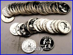 (40) 1957 Washington Quarter Roll // Gem Proof++ // 90% Silver // 40 Coins