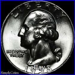 (40) 1958-D Washington Silver Quarter Roll BU Uncirculated US Coin Lot