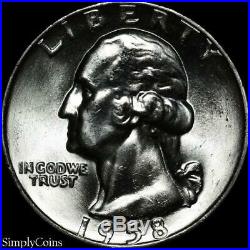 (40) 1958-D Washington Silver Quarter Roll BU Uncirculated US Coin Lot
