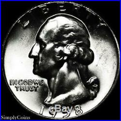 (40) 1958 Washington Silver Quarter Roll BU Uncirculated US Coin Lot MQ