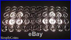 (40) 1958 Washington Silver Quarter Roll Proof Uncirculated Coin Lot SKU-735