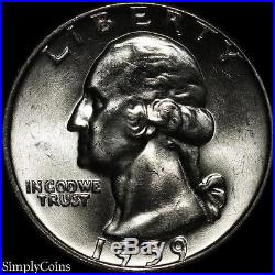 (40) 1959-D Washington Quarter Roll BU Uncirculated 90% Silver US Coin Lot