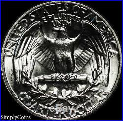 (40) 1961-D Washington Quarter Roll BU Uncirculated 90% Silver US Coin Lot
