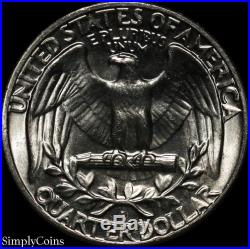 (40) 1962-D Washington Quarter Roll BU Uncirculated 90% Silver US Coin Lot