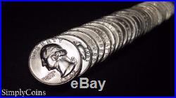 (40) 1962-D Washington Silver Quarter SHOTGUN Roll BU Uncirculated Coin Lot