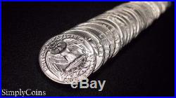 (40) 1962-D Washington Silver Quarter SHOTGUN Roll BU Uncirculated Coin Lot