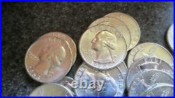 40, 1963 P Silver Washington Quarters in BRIGHT BU condition, 1 ROLL, VERY NICE