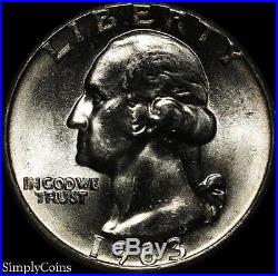 (40) 1963 Washington Quarter Roll BU Uncirculated 90% Silver US Coin Lot