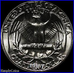 (40) 1964-D Washington Quarter Roll BU Uncirculated 90% Silver US Coin Lot
