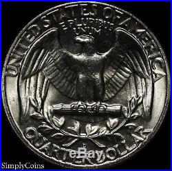 (40) 1964-D Washington Quarter Roll BU Uncirculated 90% Silver US Coin Lot