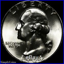 (40) 1964-D Washington Silver Quarter Roll BU Uncirculated US Coin Lot MQ