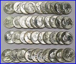 40 1964-P BU UNC Uncirculated Roll Washington Quarter Silver 25c Coin #17987v