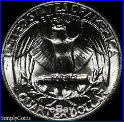 (40) 1964 Washington Quarter Roll BU Uncirculated 90% Silver US Coin Lot
