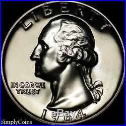 (40) 1964 Washington Quarter Roll GEM PROOF Uncirculated 90% Silver US Coins