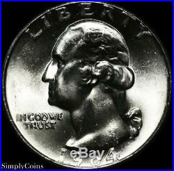 (40) 1964 Washington Silver Quarter Roll BU Uncirculated US Coin Lot MQ