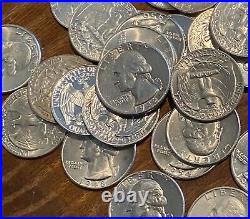 (40) 40s, 50s, 60s-Washington 90% Silver Quarter Roll Proof & Uncirculated PDS