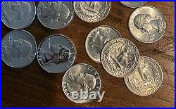 (40) 40s, 50s, 60s-Washington 90% Silver Quarter Roll Proof & Uncirculated PDS
