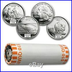 (40) 90% Silver PROOF Coin Roll Washington State Quarters $10.00 FACE VALUE