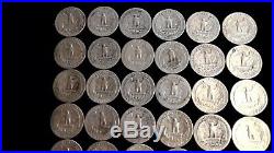 (40) Circulated, Assorted Roll of 90% Silver Washington Quarters A6