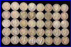 40 Coin Mixed Date Roll of 1892-1916 Barber Quarters in AG-VG, 13-1890's, lot#2