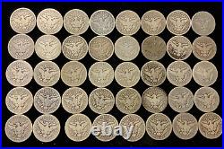 40 Coin Mixed Date Roll of 1892-1916 Barber Quarters in AG-VG, 13-1890's, lot#2