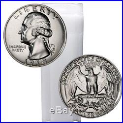 40 Coin Roll Lot Of 90% Silver BU 1932-1964 $10 FV US Made Washington Quarters