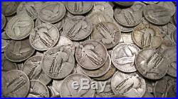 (40) Full Date Standing Liberty Quarters Roll Mixed Date 90% Silver Coin Lot