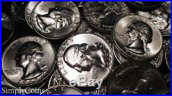 (40) Mixed Date Washington Silver Quarter Roll BU Uncirculated US Coin Lot